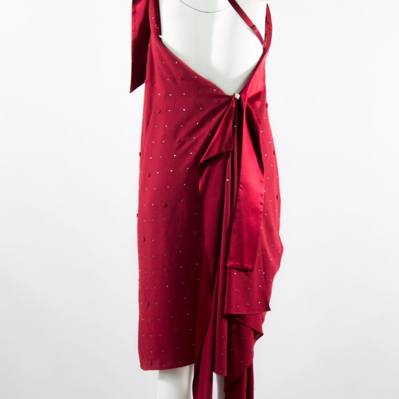 BCBG MAX AZRIA 700$ Red Asymmetrical Dress Formal Party New Small - Picture 5 of 6